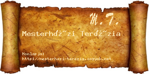 Mesterházi Terézia névjegykártya